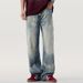 Designed Washed White Denim Jeans Men's American High Street Loose Straight Pants Trendy Brand Veatile Wide-Leg_mkmklike.com