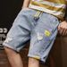 Men’S Relaxed Fit Denim Shorts – Stretch Cotton, Adjustable Drawstring & Distressed Details (S-4xl, 4 Washes)_mkmklike.com