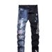 Men's Slim Straight Stretch Denim Jeans With Intricate Embroidery - Hip Hop Streetwear Fashion For Trendy Urban Style_mkmklike.com