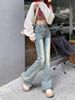 K Vintage Slim-fit Women's Jeans, Flared Trousers, Straight-leg Pants, Floor-length Pants With A Bohemian Retro Style_mkmklike.com
