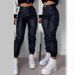 Women's Clothing Motorcycle Zipper Pleated Pocket Fashion PU Casual Patch Pocket Tight Leg Pants_mkmklike.com