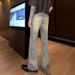 Luxury Slim Fit Straight Leg Jeans For Men Mid-Waist Stretch Rhinestones Detail Spring Summer Trendy Long Cotton Pants_mkmklike.com
