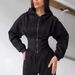 European American Style Autumn Winter Women's Solid Color Waist Cinch Hooded Sweatshirt And Sports Casual Long Pants_mkmklike.com