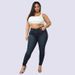 Women's Clothing Plus Size Fashion High Stretch Denim Small Leg Pants_mkmklike.com