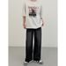 "Men's Washed Black Wide-Leg Jeans – Relaxed Straight Fit (Vintage Distressed, High-Waisted, Streetwear Staple For Spring/Fall)"_mkmklike.com