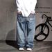 Men's Distressed Baggy Jeans – Vintage Washed Wide-Leg Denim Pants With Ripped Details (Sizes 28-36) Retro Streetwear Style_mkmklike.com
