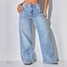 Low-Rise Distressed Jeans For Women – Rhinestone Embellished Button-Fly Straight Leg Denim Pants (S-XXL, 3 Washes)_mkmklike.com