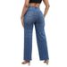 Women's Clothing High Quality Temperament Ripped Wide Leg Pants Jeans_mkmklike.com