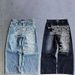 European And American Retro Street Hip-hop Wide-leg Pants Washed Letter-printed Jeans Men's Loose Trousers Tide_mkmklike.com