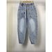 Men's Distressed Washed Blue Jeans – Winter Fleece-Lined Slim Tapered Pants With Streetwear Edge_mkmklike.com