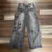 Men's Clothing Retro Distressed Washed Printed Jeans Men's High Street Niche Hip Hop Loose Wide Leg Jeans Trend_mkmklike.com