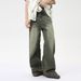 Men's Vintage Washed Jeans – High Street Style, Straight Wide-Leg (S-XL, Retro Indigo)_mkmklike.com