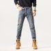 Men's Slim Fit Stretch Jeans High Street Style Distressed Washed Skinny Denim Pants For Casual Wear_mkmklike.com