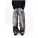 Men's Clothing Men's Style Distressed 3D Printed Faux Leather Two-Piece Set Baggy Street Style Trendy Loose Wide Leg Pants_mkmklike.com
