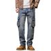 Cross-border Exclusive Ami Kaji Hip-hop Jeans Men's American Nostalgic Retro Multi-bag Tooling Tactical Pants Large Size Pants_mkmklike.com