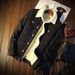 Fleece Denim Jacket Men's Lamb Wool Denim Jacket Loose Plus Size Cotton Coat_mkmklike.com