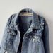 Women's Clothing Plus-Size Embellished Denim Jacket – Oversized Fit With Rhinestone Details (7 Sizes, Black/Light Blue/Cream)_mkmklike.com