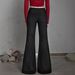 High-Waisted Women's Street Style Jeans with Studs Clean Fit Slightly Flared Unique Versatile Denim_mkmklike.com