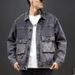 Casual Retro Washed Workwear Jacket Autumn Loose Denim Jacket Men's Top_mkmklike.com