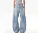 Cross-border American Retro Washed White Scimitar Jeans Men's And Women's Summer New Wide-leg Cleanfit Trousers Tide_mkmklike.com