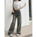 Designed Wide-Leg Retro Jeans For Women Spring 2024 New High-Waisted Slimming Pants Straight-Leg Floor-Length Trousers_mkmklike.com