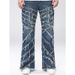 Men's Jeans Niche Street Retro Flared Pants High Street Non Elastic Loose Wide Leg Frayed Edge Washed Trendy Brand Denim Pants_mkmklike.com