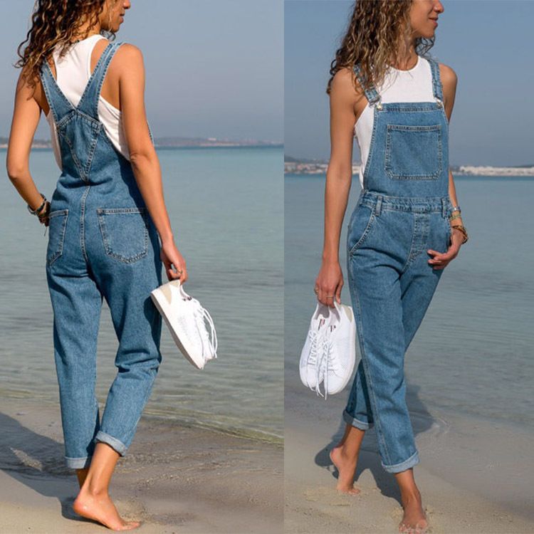 Women's Clothing Denim Skirt Overalls Slimming Suspenders Skirt Jumpsuit_mkmklike.com
