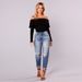 Women's Pants Fashion Broken Hole Denim Irregular Hem Cropped Jeans_mkmklike.com