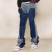 Men's High Street Straight Leg Cargo Pants European And American Style Trendy Jeans Fashion_mkmklike.com