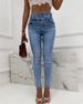 Women's clothing Best Selling h Pearl Buckle High Waist Skinny Denim Trousers_mkmklike.com