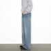 Men's Clothing Slim Fit Flared Jeans For Men Style Cleanfit Blue Denim Pants With Lightning Crack Pattern Long Trousers_mkmklike.com