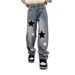 Unisex Vintage Star-Print Straight Leg Jeans High Waist Retro Denim 90s Hip-Hop Streetwear Pants for Men And Women Urban Edge_mkmklike.com