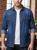 Pulse Foreign Trade Men's Clothing European And American Cross-Border Autumn New Long Sleeve Retro Denim Workwear Style Pure_mkmklike.com