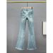 Women's Clothing Women's Slim Fit Flared Jeans High Waist Stretch Rhinestone Extended Pants Trendy Fashion Slimming Style_mkmklike.com