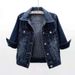 Women's Clothing Three Quarter Sleeve Denim Jacket For Women Short Spring And Summer New Arrival Slim Fit Versatile Cardigan Versatile Student Top_mkmklike.com