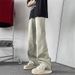 Old Jeans Men's Spring And Autumn American Vibe High Street Loose Straight Pants Niche Design Zipper Pants_mkmklike.com