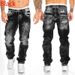 Men's Clothing Fashion Jeans Casual Open Line Trousers Straight Trousers Hip Hop Denim Jeans_mkmklike.com