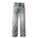 New Trendy Hot Diamond Jeans Straight Tube Loose Men's Denim Versatile Casual Men's Pants Wide Tube Flash Diamond Straight Tube Pants_mkmklike.com