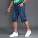 Fattened Plus-size Jeans, Men's 5-point Cross-border Elastic Straight-leg Pants, Men's Summer Thin Five-point Medium Pants, Men's Fat_mkmklike.com