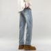American Retro Spring Jeans, Men's Straight Harlan Small Feet Trendy Brand Washed Double Craft Middle Waist Youth Elastic_mkmklike.com