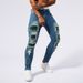 Men's Clothing Elastic Tight Ripped Men's Slim Fit Skinny Jeans Men's Casual Jeans_mkmklike.com