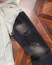 Men's Slim Fit Flared Jeans European American Style Vibe Retro Patchwork Ripped Two Tone Mismatched High Street Style_mkmklike.com