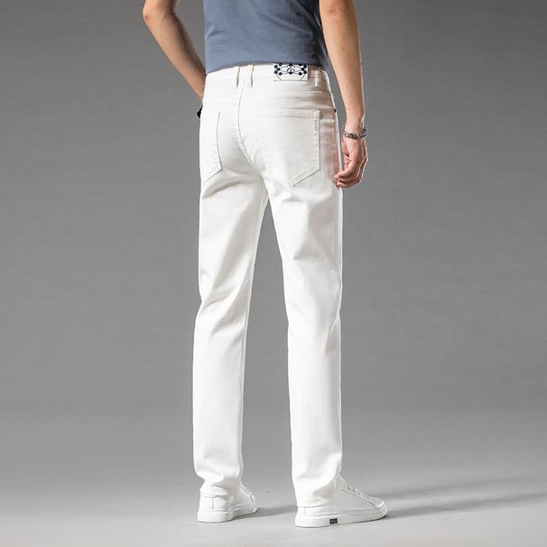 Men's Clothing New Spring And Summer Men's Jeans High End Cool Breathable Versatile Slim Stretch Korean Style Casual Straight Pants For Men_mkmklike.com
