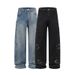 Men's Clothing Ink Splashed Denim Hip Hop Wide Leg Hand Painted Jeans For Men With Personality Loose Straight Leg Casual Machete Pants_mkmklike.com