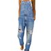 Cross-border Bestseller In Europe America: Washed And Distressed Plus-size Women's Denim Overalls_mkmklike.com