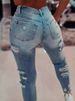 K Elastic Ripped Women's Jeans Skinny Fashion Trendy Bootcut Pants_mkmklike.com
