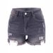 Women's High-Waisted Ripped Denim Shorts – Stretch Comfort, Distressed Style & Trendy Frayed Hem_mkmklike.com