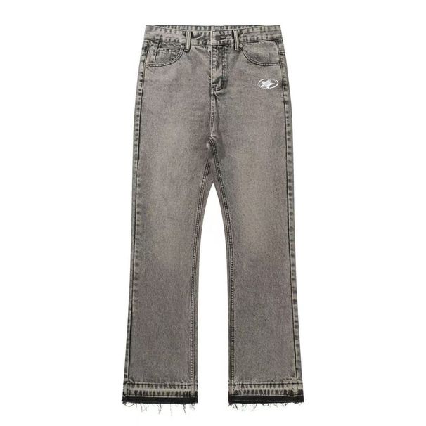 Men's Clothing European And American Style Retro Washed Star Print Straight Leg Jeans_mkmklike.com