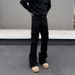 Nordmann American High Street Vibe Multi-Pocket Black Cargo Jeans For Men Slim Fit Flared Cleanfit Casual Pants_mkmklike.com