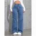 Women's plus Size Straight Leg Jeans High Street Style Loose Fit Versatile Bulk Discounts Available_mkmklike.com